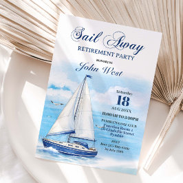 Sail Away Retirement Party Nautical Boat Yacht  Inbjudningar