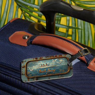 "Sail Away" Vintage Luggage Tag Bagagebricka