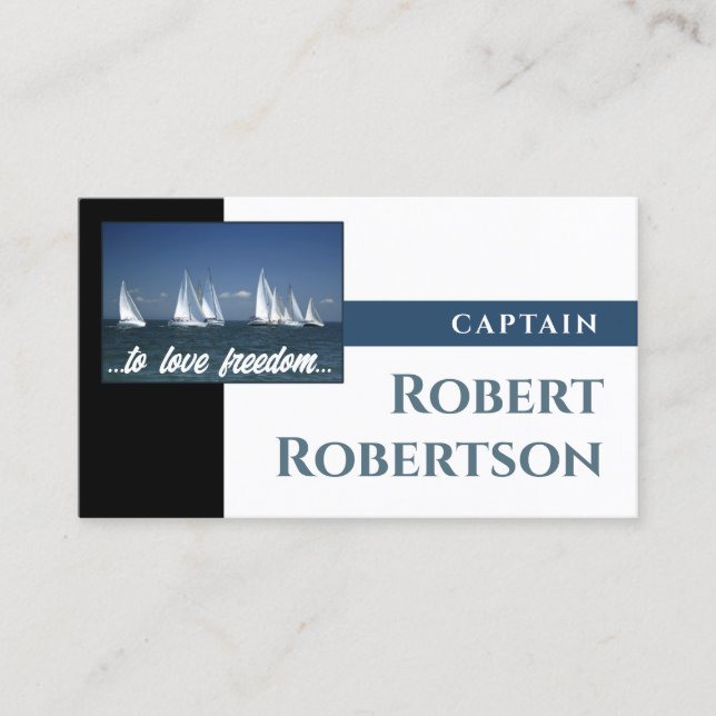Sail Boat Captain Ship Nautical Card Visitkort (Framsida)