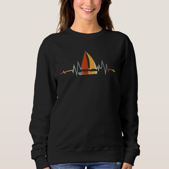 Sail Boat Heartbeat Boating Sailing Sailor Sea Cap T Shirt (Framsida)
