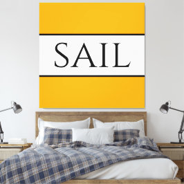 SAIL Bright Golden Gult White Summer Rand Canvastryck