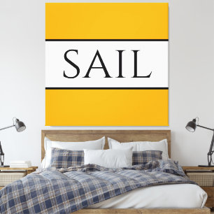 SAIL Bright Golden Gult White Summer Rand Canvastryck