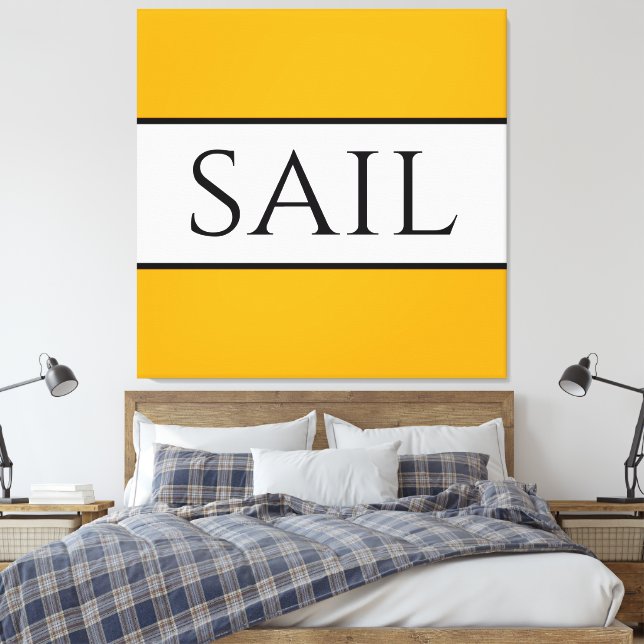 SAIL Bright Golden Gult White Summer Rand Canvastryck (Insitu (sovrum))