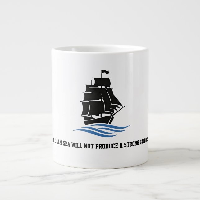 Sail Forward – Stay Strong, Keep Moving Motivation Jumbo Mugg (Framsidan)