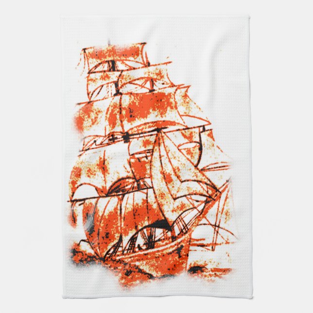 Sail Frakt American MoJo Kitchen Towel Kökshandduk (Vertikal)