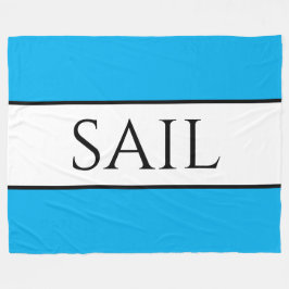 SAIL Nautical Azure Blue White Summer Rand Fleecefilt