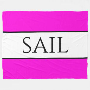 SAIL Nautical Bright Rosa White Summer Rand Fleecefilt