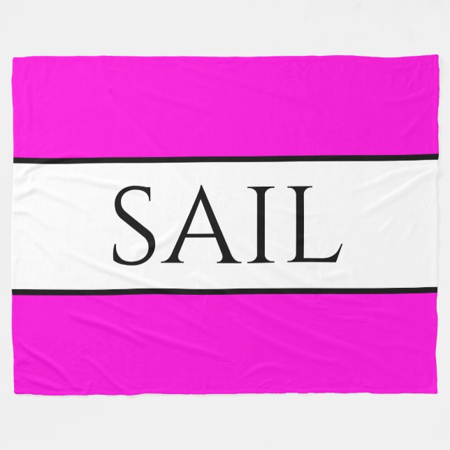 SAIL Nautical Bright Rosa White Summer Rand Fleecefilt (Framsidan (Horisontell))
