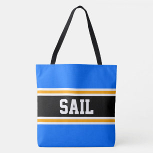 SAIL Roligt Athletic Blue Black Gult Rand Tygkasse
