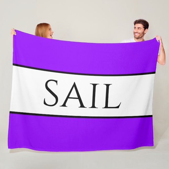 SAIL Sporty Bright Tropical Lila White Rand Fleecefilt (På plats)