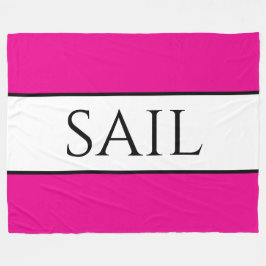 SAIL Sporty Roligt Bright Nautical Rosa White Rand Fleecefilt