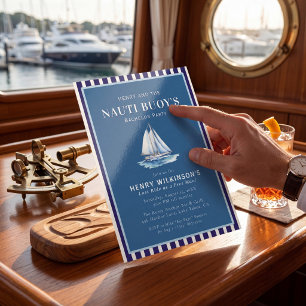 Sailbåt nautisk sängkammarparty-inbjudan inbjudningar