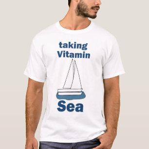 Sailbåt Vitamin Hav Roligt Nautiskt Citat T Shirt