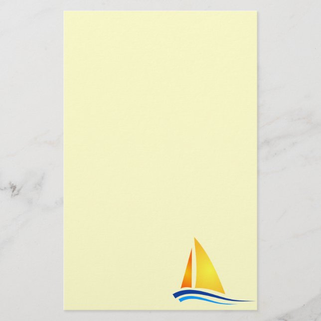 Sailboat Art Stationery Brevpapper (Framsida)