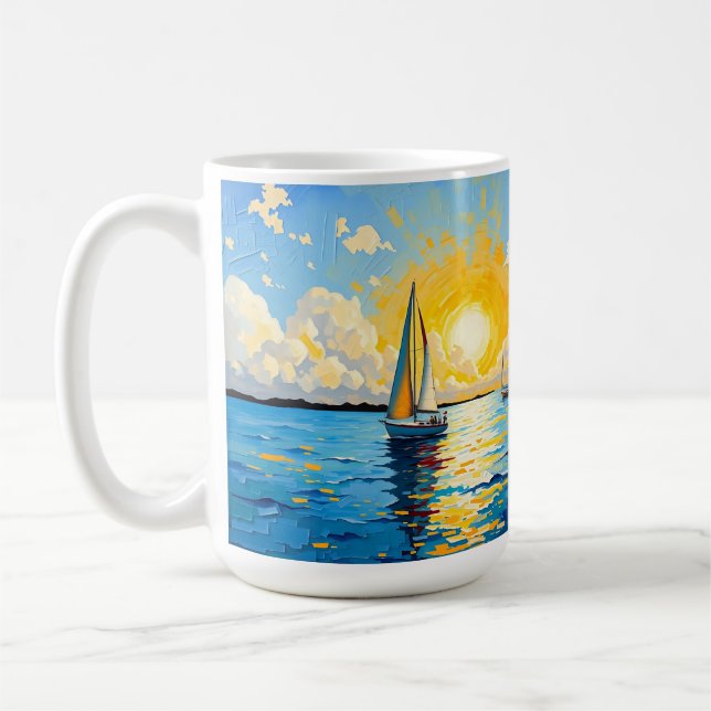 Sailboat at Sunset Kaffemugg (Vänster)