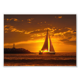Sailboat at Sunset - Marina Del Rey, CA Fototryck