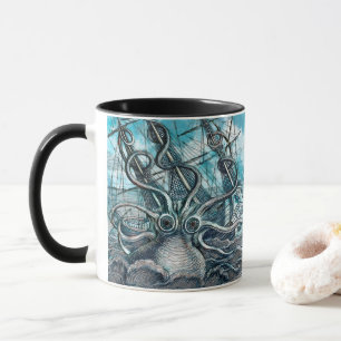Sailboat-båten av arten Octopus Blue Sea Mugg
