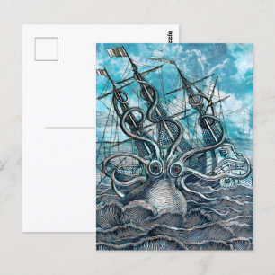 Sailboat-båten av arten Octopus Blue Sea Vykort