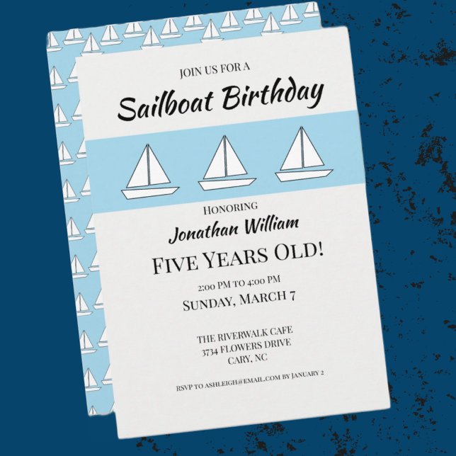 Sailboat Birthday Inbjudningar (Skapare uppladdad)