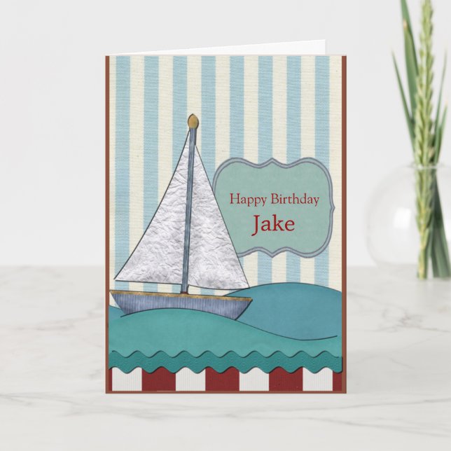 Sailboat Birthday Kort (Framsida)
