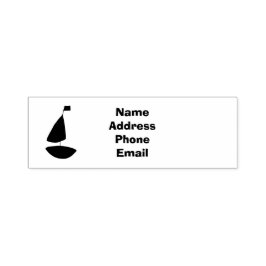Sailboat Black & White Returadress Personlig Självfärgande Stämpel