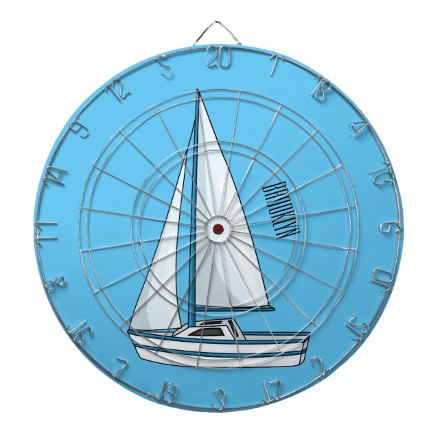 Sailboat cartoon illustration darttavla (Framsidan)
