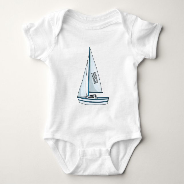Sailboat cartoon illustration t shirt (Framsida)