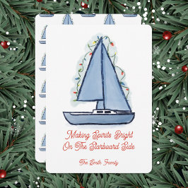 Sailboat Christmas Card Inbjudningar