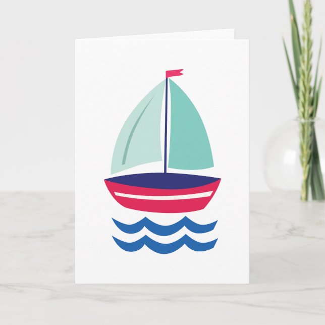 Sailboat Cute Card Kort (Framsida)