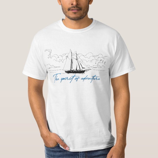 SAILBOAT, FARTYG, YACHT (svart ver) T Shirt (Framsida)