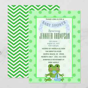 Sailboat Frog Baby Shower-inbjudan Inbjudningar
