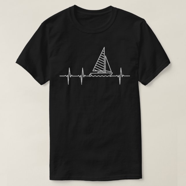 Sailboat Heartslag Sailing Medical Nurse Boat Kärl T Shirt (Design framsida)