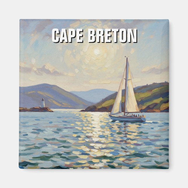 Sailboat in Cape Breton Island Canada Magnet (Framsidan)