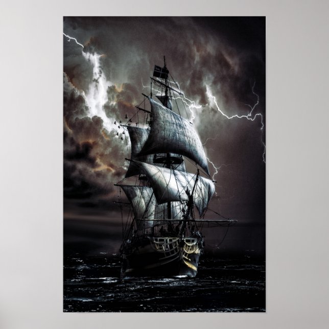 Sailboat in the storm poster (Framsidan)