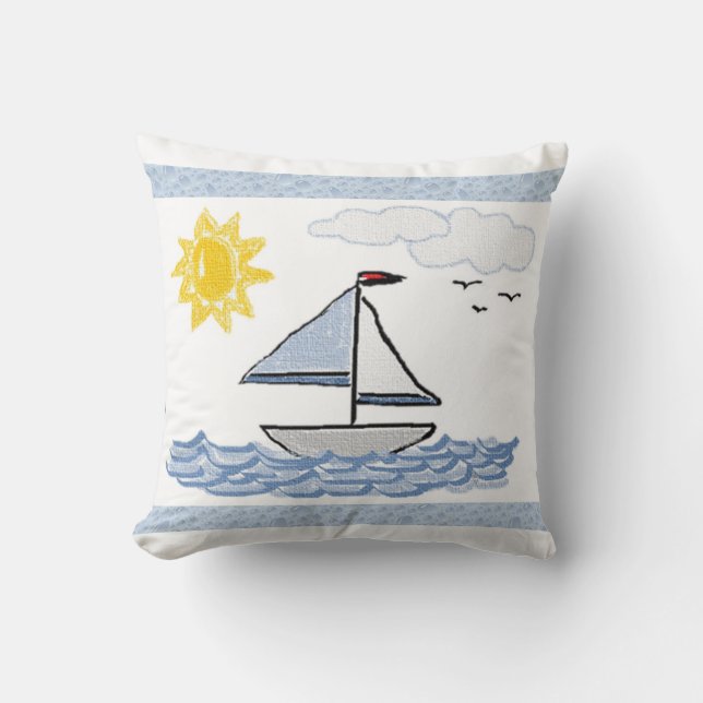 Sailboat Linen Kudde (Framsida)