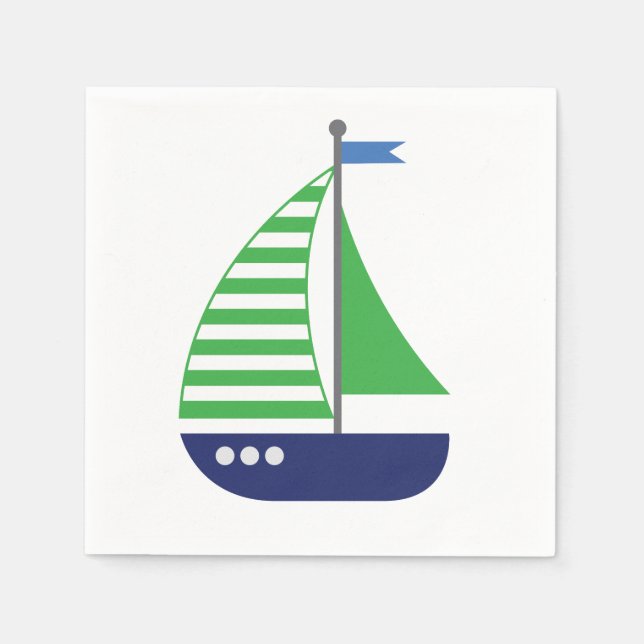 Sailboat Napkins Pappersservett (Framsidan)