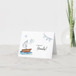 Sailboat Nautical Boy Baby Shower eller Birthday Tack Kort
