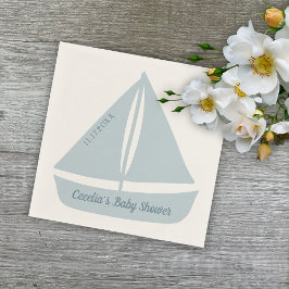Sailboat Nautical Boy Baby Shower Pappersservett
