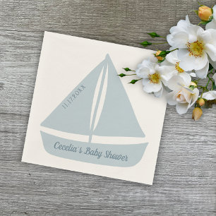 Sailboat Nautical Boy Baby Shower Pappersservett