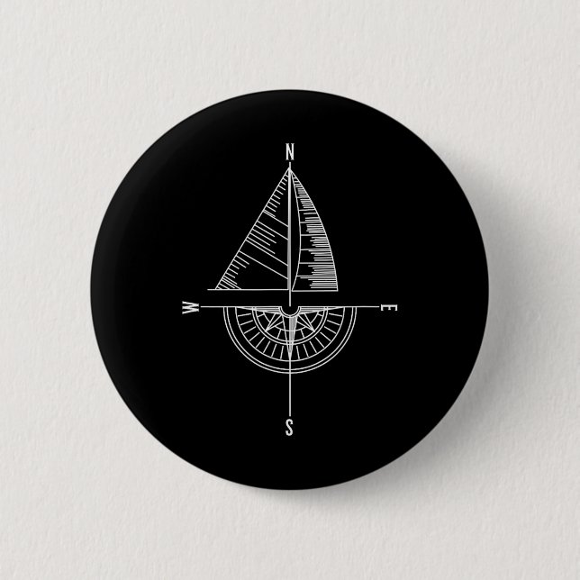 Sailboat Nautical Comp Sailor Kapten Knapp (Framsida)