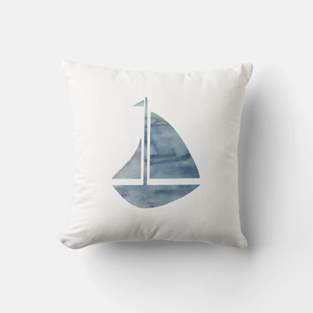 Sailboat Nautical Pillow Kudde (Framsida)
