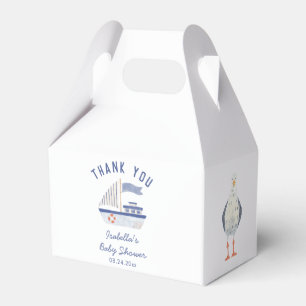 Sailboat och Fiskmås Tack Boy Baby Shower Presentaskar