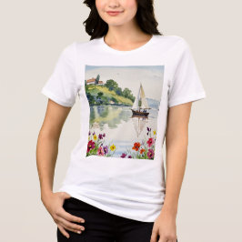 Sailboat on a quiet lake t shirt