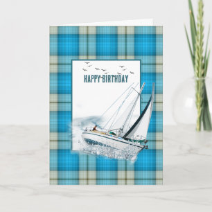Sailboat på fridag på fripassagerare kort