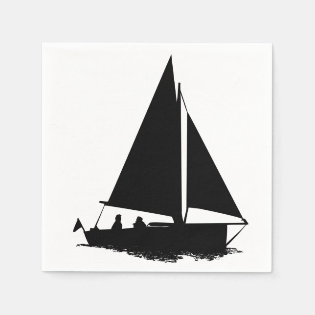 Sailboat Silhouette Pappersservett (Framsidan)