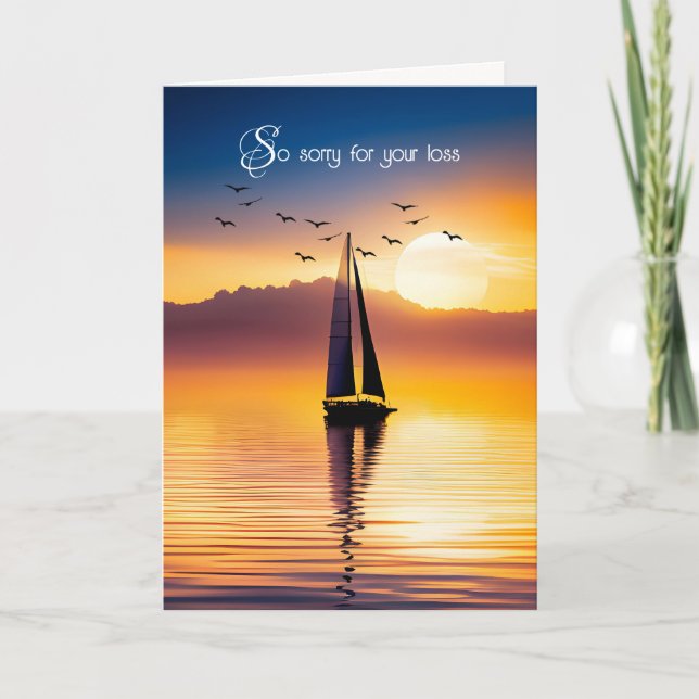 Sailboat Silhoutte vid sunset Sympathy Kort (Framsida)