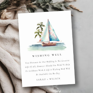 Sailboat-Sjölandskap-Wishing-Wishing-Handflatan Tilläggskort