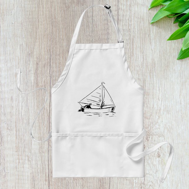 Sailboat Sketch Förkläde (Skapare uppladdad)