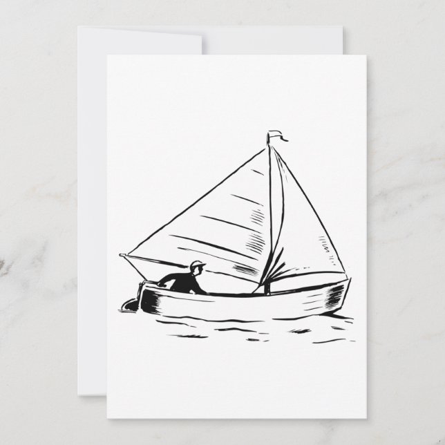 Sailboat Sketch Inbjudningar (Framsida)