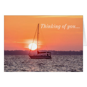 Sailboat Soluppgång Tinking Card OBS Kort